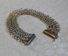Modern Sterling (925) Silver Mesh Bracelet, 28.7g
