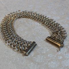Modern Sterling (925) Silver Mesh Bracelet, 28.7g