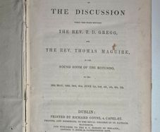 Rare 1839 1st Ed Gregg & Maguire Dublin Debate Untrimmed Original Boards. Rotunda Discussion Irish Church History Uncut Pages.