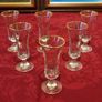 6 Pieces Irish Shamrock Gold Rimmed Footed Shot Glasses Image 3