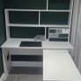 White Multi-Function Desk with Pull-Out Extension & Shelving Image 2