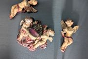 Set of 3 antique Angel holy-water font