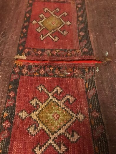 Antique Persien hand loomed saddleback bag