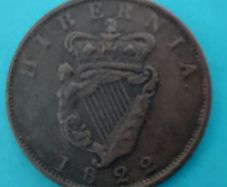 Ireland 1822 one penny  Extremely Fine condition