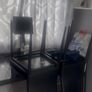 Black Wrought Iron & Glass Dining Table with 4 Chairs Image 2