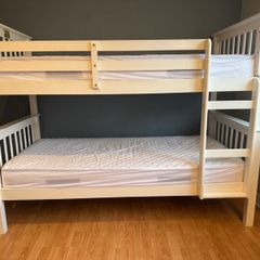 Bunk Bed Solid Wood Detachable Frame Classic White