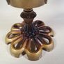 Three branch tabletop candlebra metal gold brown Image 3