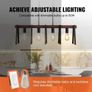 4-Light Kitchen Island Pendant Lights, 60W, Adjustable Dining Room Light Fixture with 2 x 6" and 6 x 12" Rods, Industrial Metal Frame Farmhouse Linear Chandeliers Lighting for Dining Room, E27 Image 5
