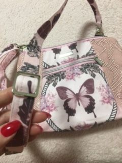 Fun Crossbody PInk Butterfly bag. (Handmade)