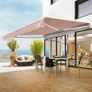 Manual Retractable Awning, 10 x 8 ft Outdoor Patio Awning Retractable Sun Shade, Water-Resistant Polyester Patio Door Window Awning Sunshade Shelter with Crank Handle for Backyard, Balcony Image 2