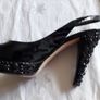 Black Designer Gianvito Rossi Jewelled Heels Image 6