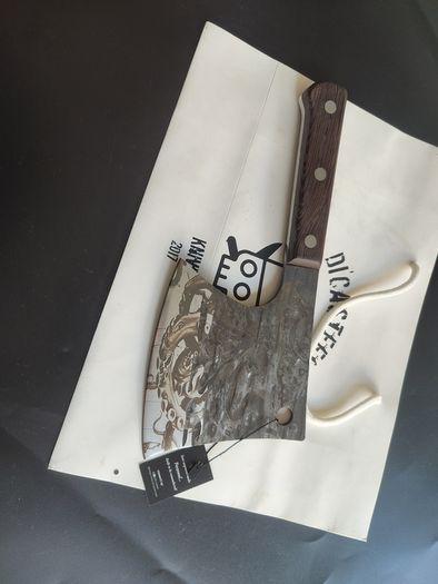 Forged Axe Knife with Octopus Engraving  By Di'Casteel