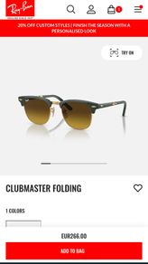 Ray ban Clubmaster foldable + RB leather case