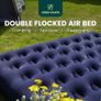 Double Blow Up Airbed Inflatable Waterproof Mattress for 2  Comfortable Flocked Air Bed for Camping, Festivals & Guests Lightweight & Easy to Store Image 2