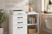 Mobile Filing Cabinet with 3 Drawers, Adjustable Shelf and Lockable Castors Office Cabinet