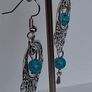 Boho Filigree Turquoise Bead Earrings Image 9