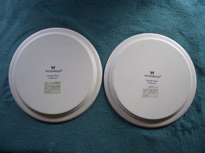 2 X Wedgwood Hand Painted Wooden Chargers - 13" Dia. - Factory Prototypes