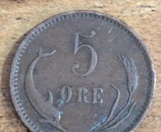 Denmark, 5 Ore 1899 Coin, Christian IX - free standard postage