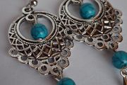 Boho Filigree Turquoise Bead Earrings