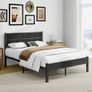 Double Bed Frame with Wooden Headboard and Footboard Image 3