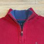 Vibrant Red Tommy Hilfiger Cotton Knitted Half-Zip Image 2