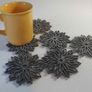 ONLY GREY Placemats and Coaster Flames Aster Flower Felt Table Mats Set of 8 Image 4