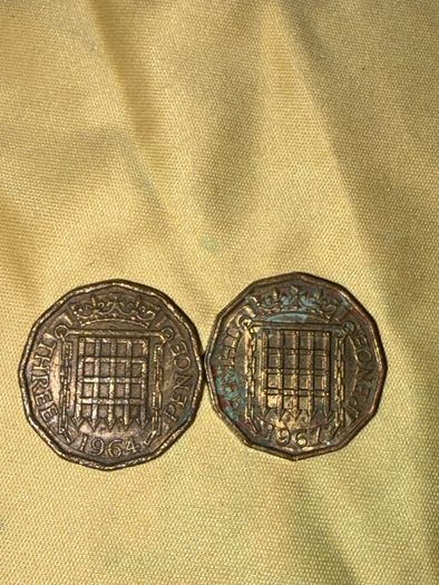1964 & 1967 Great Britain Pre-Decimal Threepence Coins