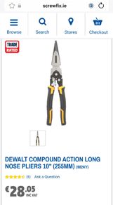 DeWalt 225mm Long Nose Pliers