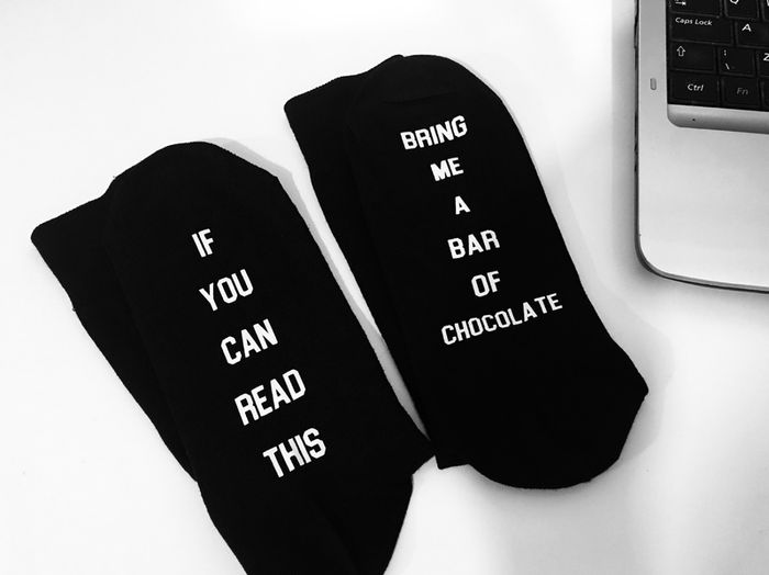 If You Can Read This, Bring Me A Bar Of Chocolate funny socks great gift present