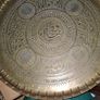Middle Eastern Extra Large Brass Tray Arabic Calligraphy with Fine Incised Engravings Image 3