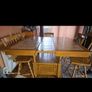 Solid oak extendable dining table with 6 chairs Image 6