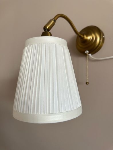 Ikea ARSTID Wall lamp, brass/white
