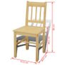Dining Set 5 Pieces Pine Wood Natural Image 2