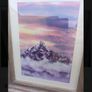 Acrylic snow cap mountain painting Image 2