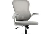 Ergonomic Office Chair with Mesh Back, Height-Adjustable, Flip-Up Armrests, 5 Casters, Tilt Function, Grey