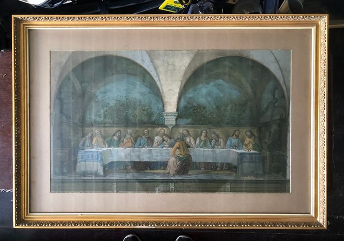 Antique The Last Supper (Ghirlandaio) Arundel Society Chromolithograph