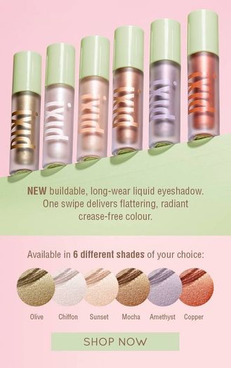 Pixi eye lift max liquid eyeshadows in sunset and chiffon new full size