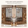 120cm Modern Wood & Metal Room Divider with Shelves, Freestanding Privacy Screen, Brown & Black, for Living Room, Office & Entryway Image 4
