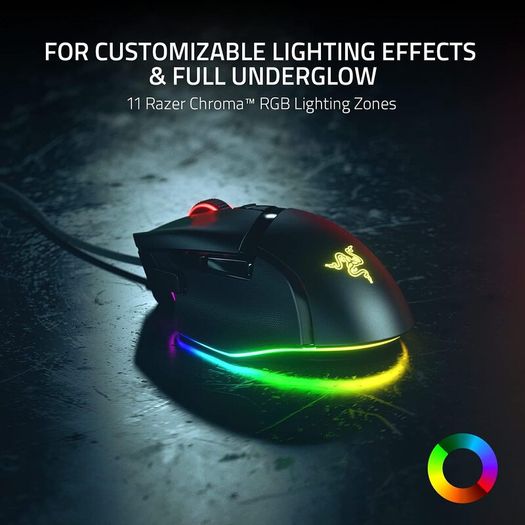 Razer Basilisk V3 - Wired Customisable Gaming Mouse (10+1 Programmable Buttons, HyperScroll Tilt Wheel, 11 Chroma RGB Lighting Zones, Optical Mouse Switches, Focus+ 26K DPI Optical Sensor) Black