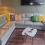 Italian Leather Taupe L Shap Sofa Image 2