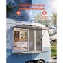 Concession Window Folding Shelf 1220x915mm Aluminum Alloy Service Window, for Food Truck, Up to 85 Degrees, w/ 4 Sliding Screen Windows, Awning Door and Drag Hook, Rainwater Resistant Image 5