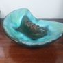 Stunning Vintage Mid Century Modern Ceramic Ashtray in the Most Amazing Turquoise Green and Brown Glaze, Grand River Pottery, Fergus, Canada- A Tobacciana Collector's Dream Piece! Image 8
