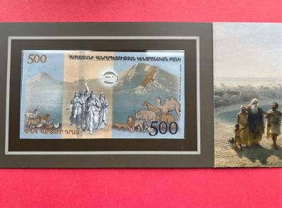 Armenia  500 Dram  2017  PICK 60  with Folder  Commemorative Issue. ( Noah,s Ark ) .