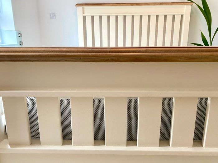 Excellent condition solid oak king size bed frame and mattress