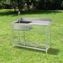 Utility Sink, 1 Compartment Free Standing Small Sink w/Workbench Faucet & legs, 100.1 x 48.5 x 95 cm Image 4