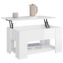 FREE EXPRESS SHIPPING Coffee Table High Gloss White 79x49x41 cm Engineered Wood Image 3