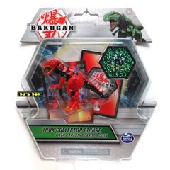 Bakugan Trox (Red) Collector Action Figure With 2 Trading Cards and Coin