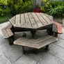 Wooden Picnic Table with built in seating Image 3