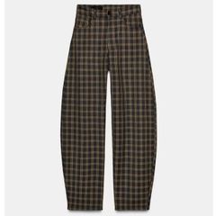 Fab Zara Grey and Beige Check Plaid Balloon Trousers  Size XL UK 14