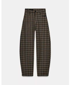 Fab Zara Grey and Beige Check Plaid Balloon Trousers  Size XL UK 14